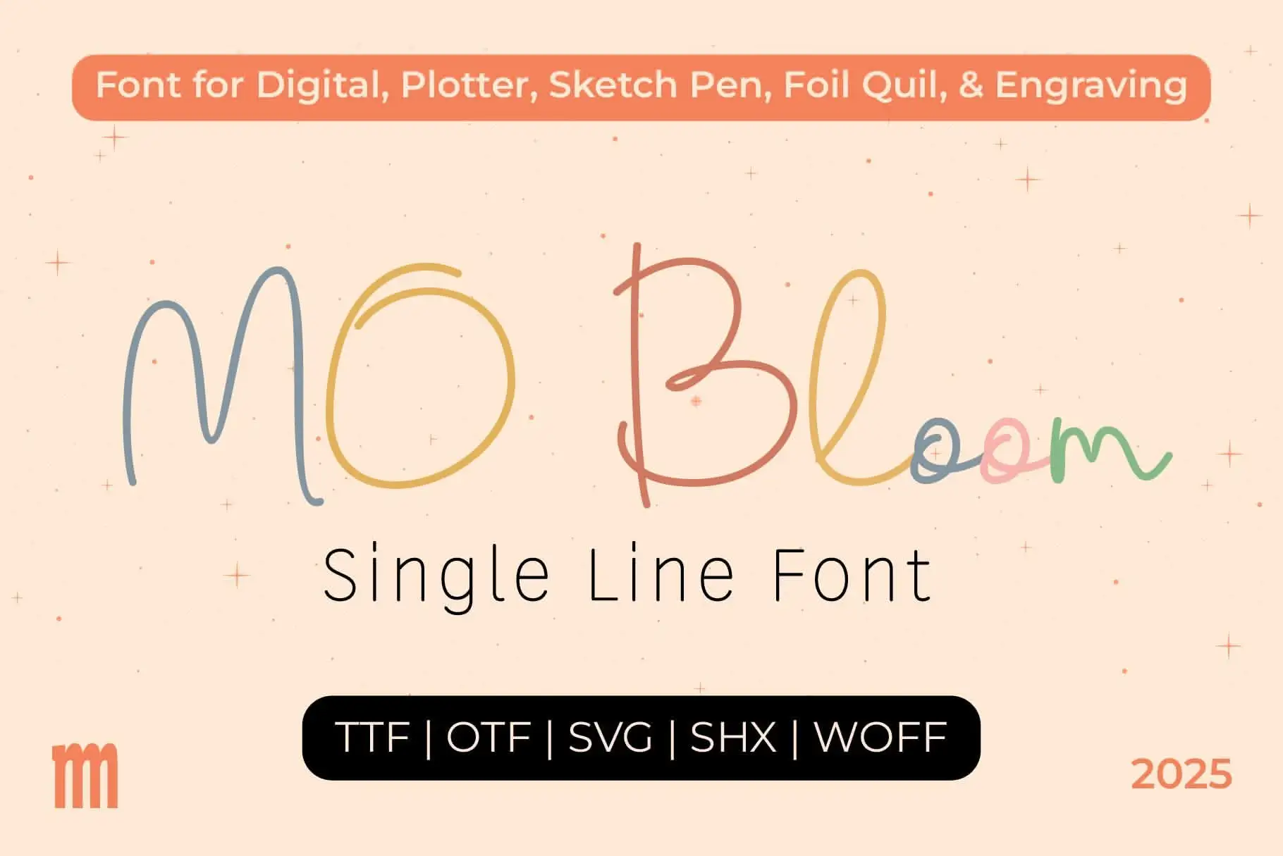 MO Bloom – Single Line Font for Creative Machines and Handmade Projects